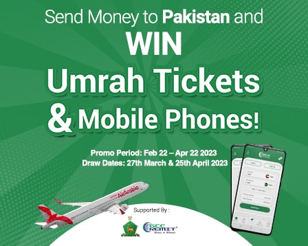 Send Money to Pakistan with GCC Exchange and Win Umrah Tickets and Mobile Phones